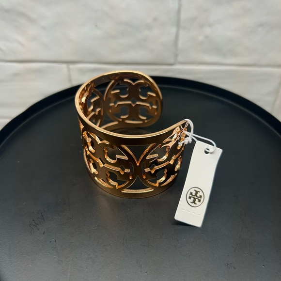 Tory Burch Rose Gold Miller T Logo Cuff Bracelet NWT Dust Bag Included - Picture 5 of 8